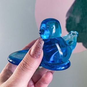 Blue Bird Of Happiness Votive Candle Holder signed Ron Ray 1993 VTG